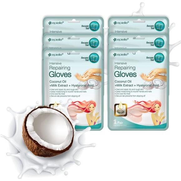 Epielle Intensive Repairing Hand Masks - 6 Pack | Deep Moisture Gloves for Dry, - Picture 1 of 7